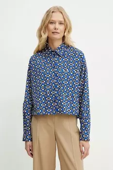 Хлопковая рубашка Weekend Max Mara, синий