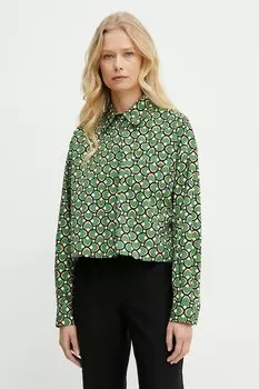 Хлопковая рубашка Weekend Max Mara, зеленый