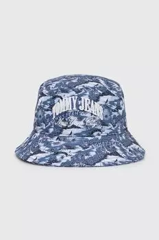 Хлопковая шапка Tommy Jeans, синий