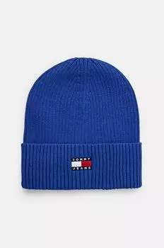 Хлопковая шапка Tommy Jeans, синий