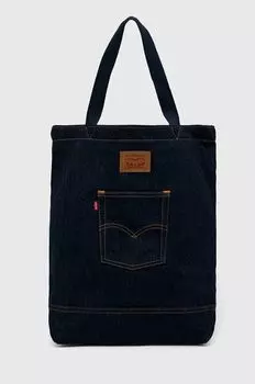 Хлопковая сумка Levi's, темно-синий