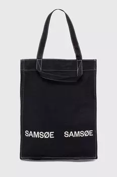 Хлопковая сумка Samsoe Samsoe, черный