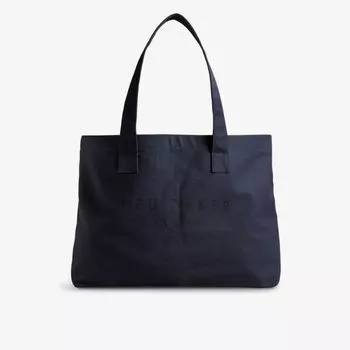 Хлопковая сумка-тоут с логотипом Ted Baker, синий