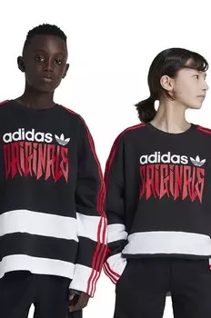 Хлопковая толстовка adidas Originals для мальчиков и девочек CREW, белый