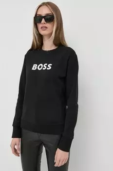 Хлопковая толстовка Boss, черный