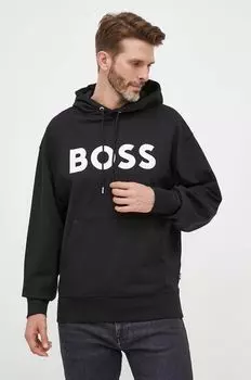 Хлопковая толстовка Boss, черный