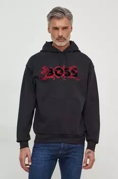 Хлопковая толстовка Boss, черный