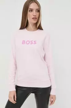 Хлопковая толстовка Boss, розовый