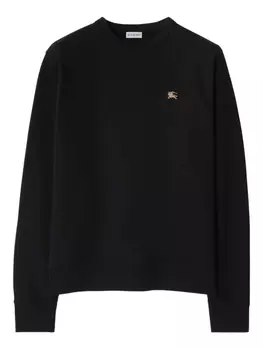 Хлопковая толстовка Burberry Knight Stamp, черный