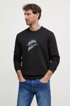 Хлопковая толстовка Calvin Klein, черный