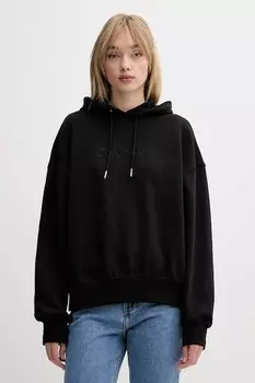 Хлопковая толстовка Calvin Klein, черный