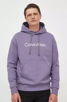 Хлопковая толстовка Calvin Klein, фиолетовый