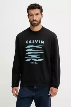 Хлопковая толстовка Calvin Klein Jeans, черный