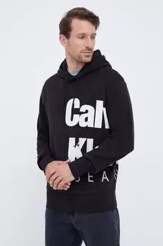 Хлопковая толстовка Calvin Klein Jeans, черный