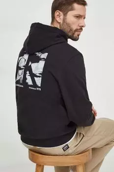 Хлопковая толстовка Calvin Klein Jeans, черный