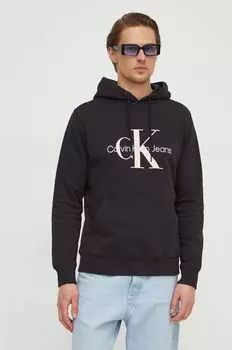 Хлопковая толстовка Calvin Klein Jeans, черный