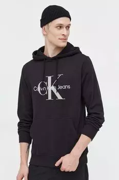 Хлопковая толстовка Calvin Klein Jeans, черный