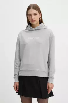 Хлопковая толстовка Calvin Klein, серый