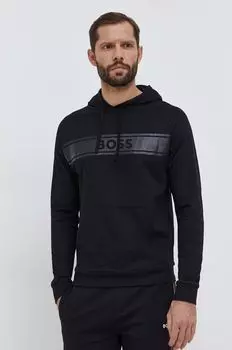 Хлопковая толстовка для отдыха Boss, черный