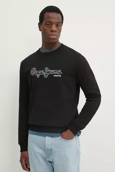 Хлопковая толстовка DORIAN CREW Pepe Jeans, черный