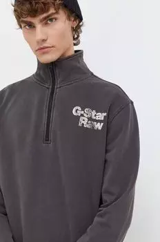 Хлопковая толстовка G-Star Raw, серый