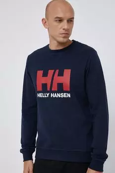 Хлопковая толстовка Helly Hansen, темно-синий