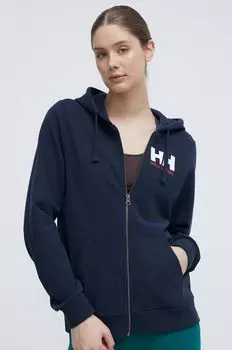 Хлопковая толстовка Helly Hansen, темно-синий