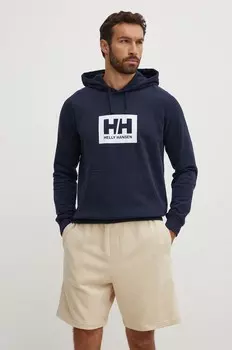 Хлопковая толстовка Helly Hansen, темно-синий