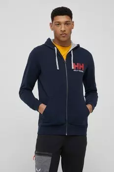 Хлопковая толстовка Helly Hansen, темно-синий