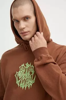 Хлопковая толстовка Rip Curl, коричневый