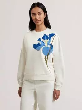 Хлопковая толстовка с цветочным рисунком Ted Baker, цвет White/Blue