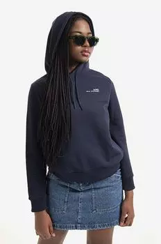 Хлопковая толстовка с капюшоном Item F A.P.C., темно-синий