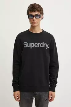 Хлопковая толстовка Superdry, черный
