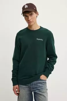 Хлопковая толстовка Superdry, зеленый