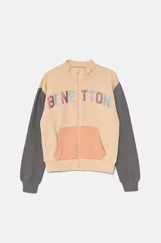Хлопковая толстовка United Colors of Benetton для мальчиков и девочек, бежевый