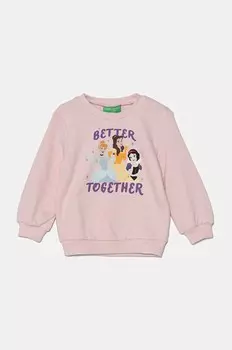 Хлопковая толстовка United Colors of Benetton для мальчиков и девочек, розовый
