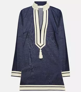 Хлопковая туника Tory Burch, синий