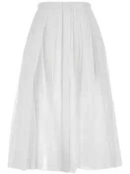 Хлопковая юбка-миди Jil Sander, белый
