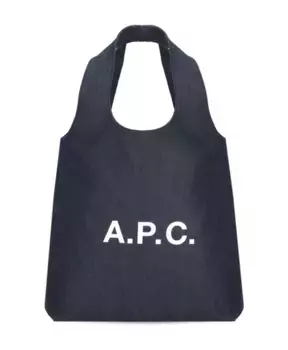 Хлопковая женская сумка шоппер A.P.C., синий