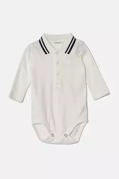 Хлопковое боди для малышей United Colors of Benetton, белый