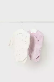 Хлопковое боди для новорожденных Mayoral, 2 шт. Mayoral Newborn, фиолетовый