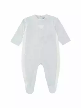 Хлопковое боди с монограммой EMPORIO ARMANI, синий