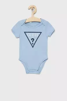 Хлопковое детское боди Guess, синий
