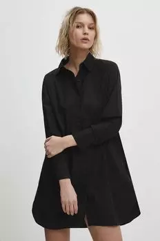 Хлопковое платье Answear Lab, черный