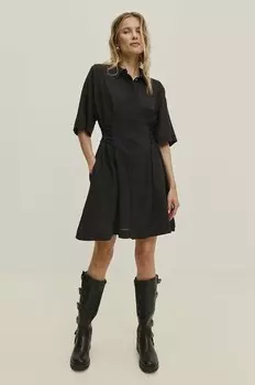 Хлопковое платье Answear Lab, черный