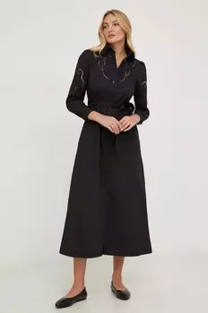 Хлопковое платье Answear Lab, черный