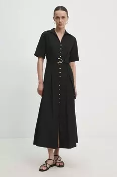 Хлопковое платье Answear Lab, черный