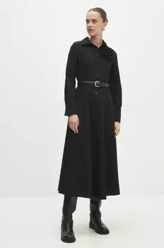 Хлопковое платье Answear Lab, черный