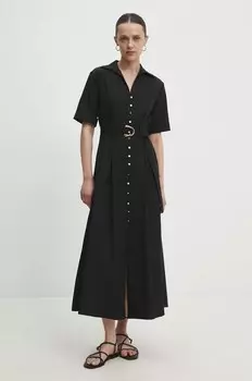 Хлопковое платье Answear Lab, черный