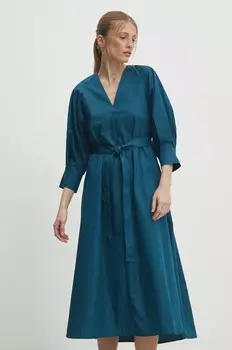 Хлопковое платье Answear Lab, синий